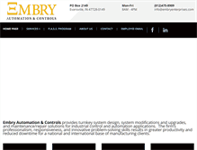 Tablet Screenshot of embryenterprises.com
